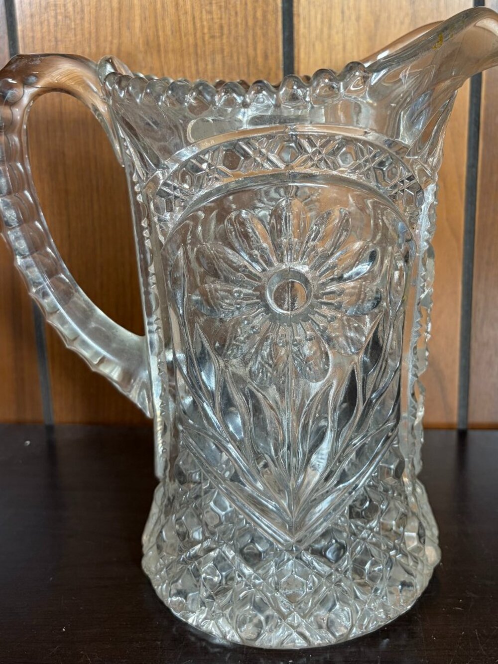 Vintage Imperial Glass No. 474 "La Rochelle" Clear Pressed Glass Pitcher